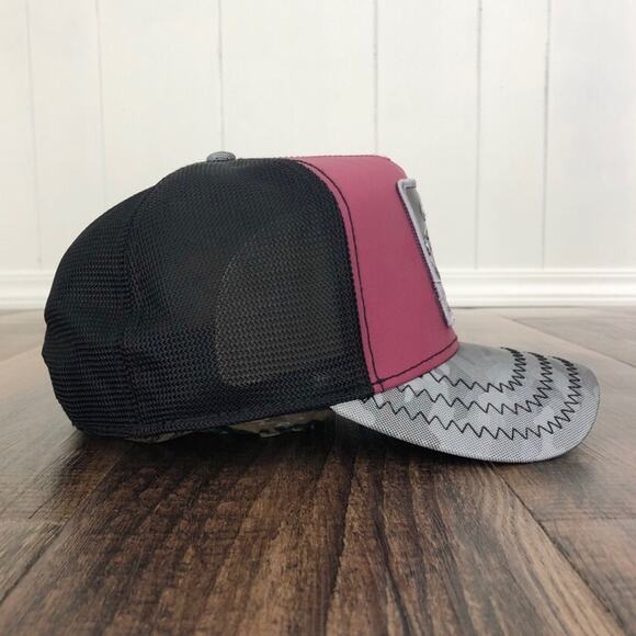 Goorin Bros Gr8 Even L8 Trucker Hat Snap Back Mens One Size Maroon Gray Black - Picture 5 of 11